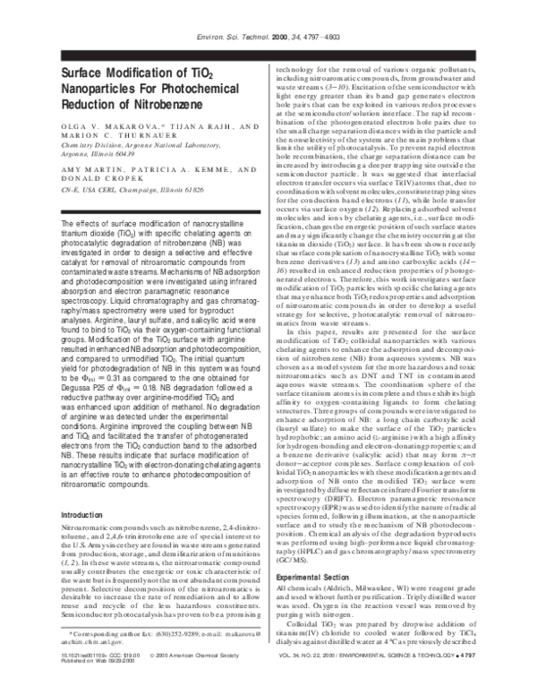 (PDF) Surface Modification of TiO 2 Nanoparticles For Photochemical ...