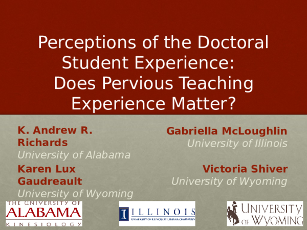 (PPT) Perceptions of the Graduate Student Experience: Does Previous ...