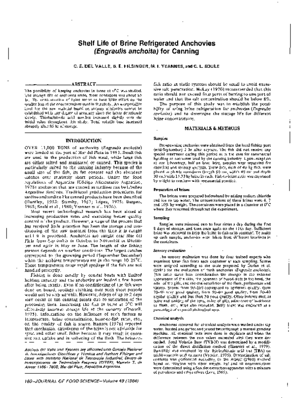 (PDF) ShelfLife of Refrigerated Raw Anchovy (Engraulis encrasicholus