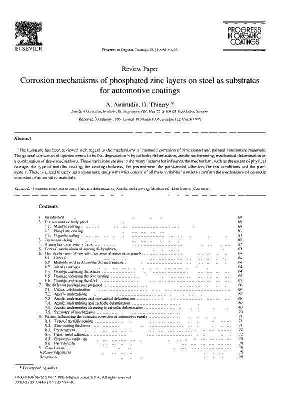 (PDF) Corrosion mechanisms of phosphated zinc layers on steel as ...