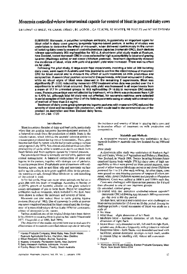 (PDF) Monensin controlled-release intraruminal capsule for control of ...