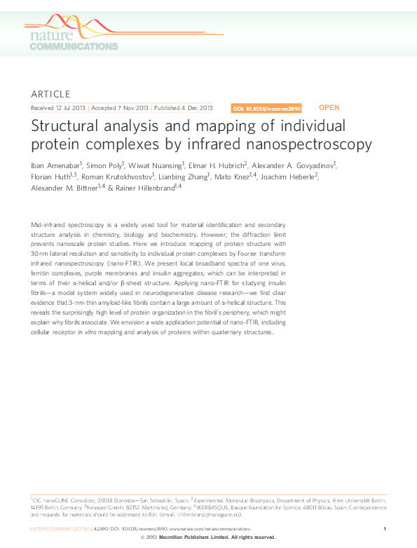 (PDF) Structural analysis and mapping of individual protein complexes ...