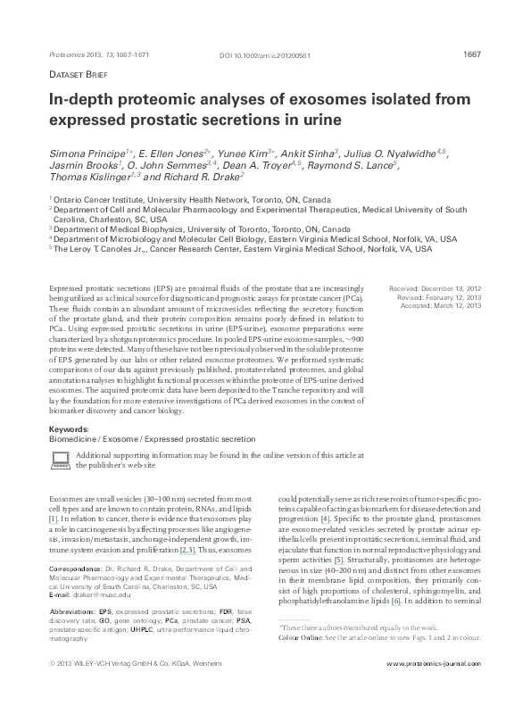 (PDF) In-depth proteomic analyses of exosomes isolated from expressed ...