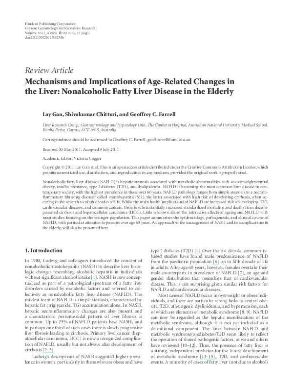 (PDF) Mechanisms and Implications of Age-Related Changes in the Liver ...