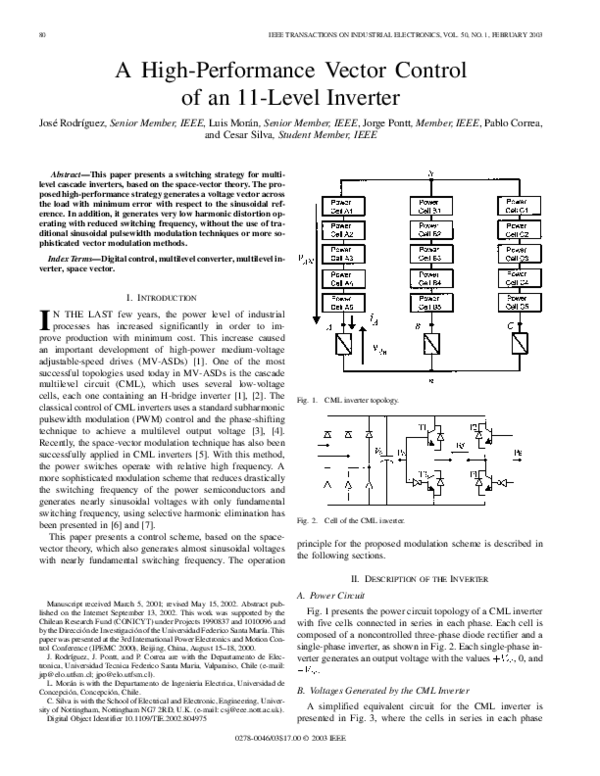 (PDF) A high-performance vector control of an 11-level inverter