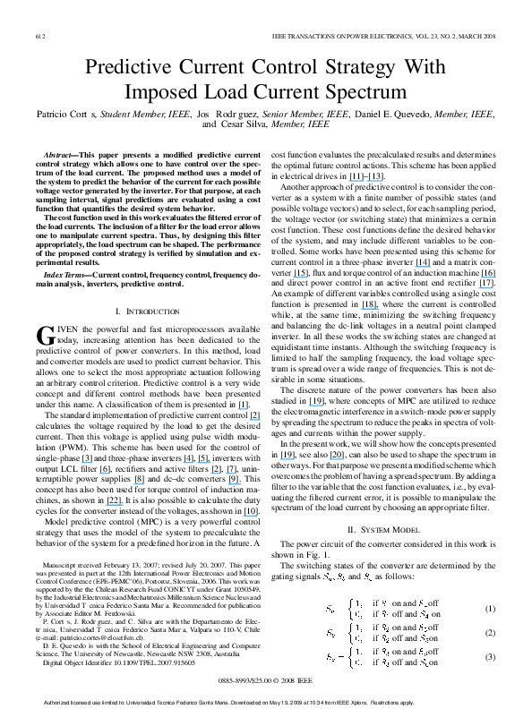 (PDF) Predictive Current Control Strategy With Imposed Load Current ...