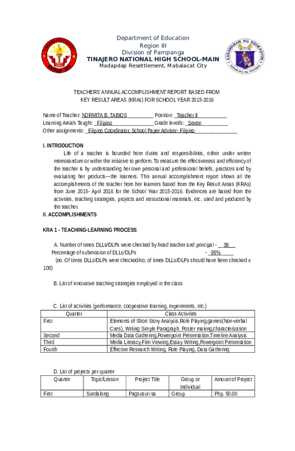 Doc Ipcrf Tinajero High Academia Edu