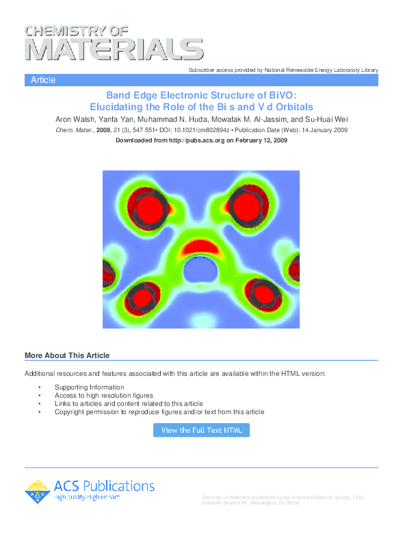 (PDF) Band Edge Electronic Structure of BiVO 4 : Elucidating the Role ...