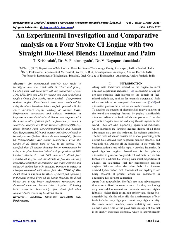 (PDF) An Experimental Investigation and Comparative analysis on a Four ...