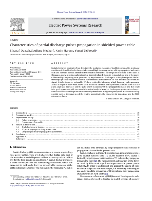 (PDF) Characteristics of partial discharge pulses propagation in ...