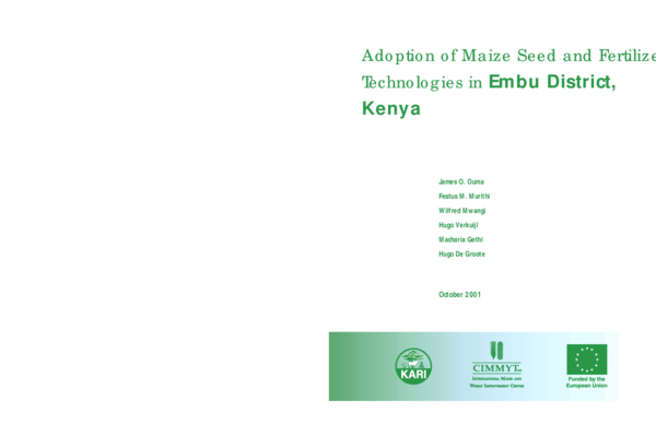(PDF) Adoption of Maize Seed and Fertiliser Technologies in Embu ...