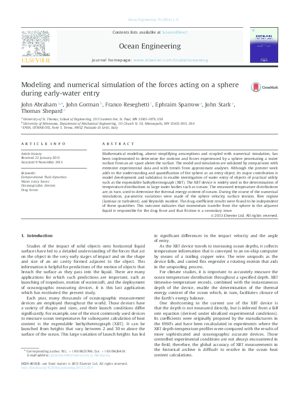(PDF) Modeling and numerical simulation of the forces acting on a ...