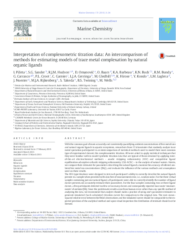 (PDF) Interpretation of complexometric titration data: An ...