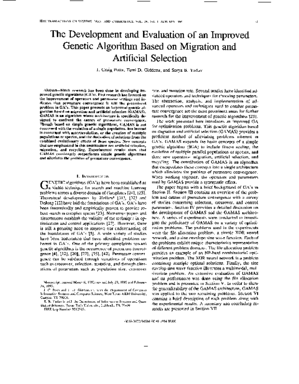 (PDF) The development and evaluation of an improved genetic algorithm ...
