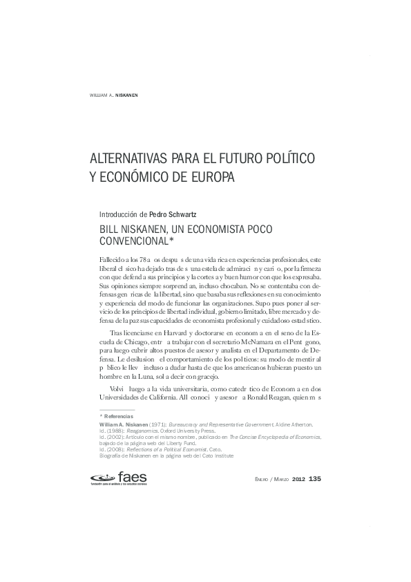 (PDF) Alternativas Para El Futuro Político y Económico De Europa