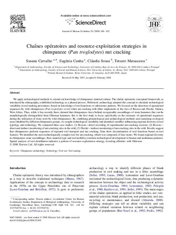(PDF) Chaînes opératoires and resource-exploitation strategies in ...