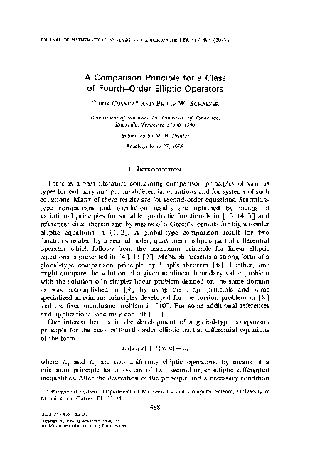 (PDF) A comparison principle for a class of fourth-order elliptic operators