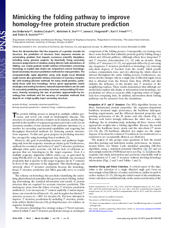 (PDF) Mimicking the folding pathway to improve homology-free protein ...