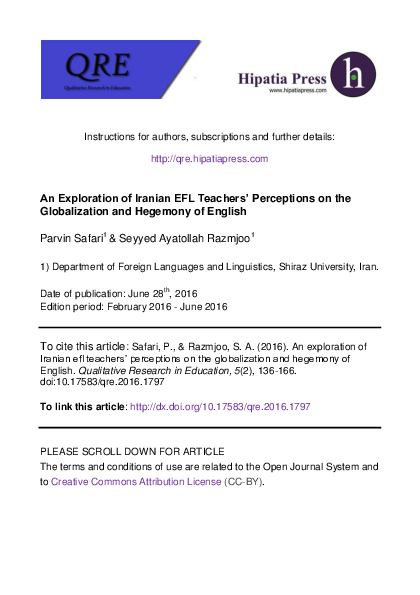 (PDF) An Exploration of Iranian EFL Teachers' Perceptions on the ...