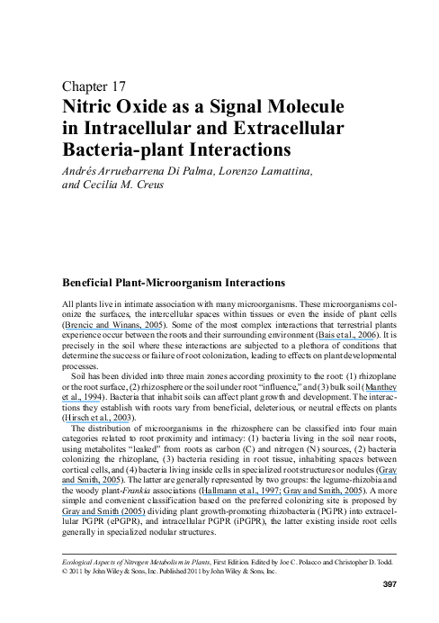 (PDF) Nitric Oxide as a Signal Molecule in Intracellular and ...