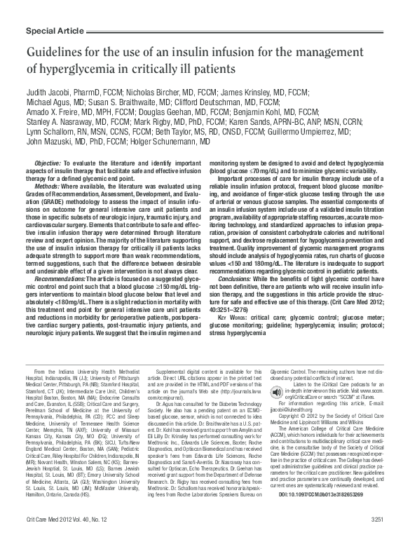 (PDF) Guidelines for the use of an insulin infusion for the management ...