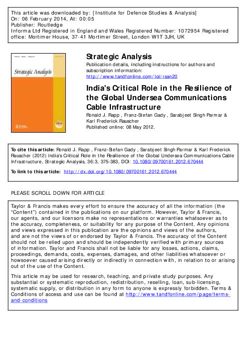 (PDF) India's Critical Role in the Resilience of the Global Undersea ...