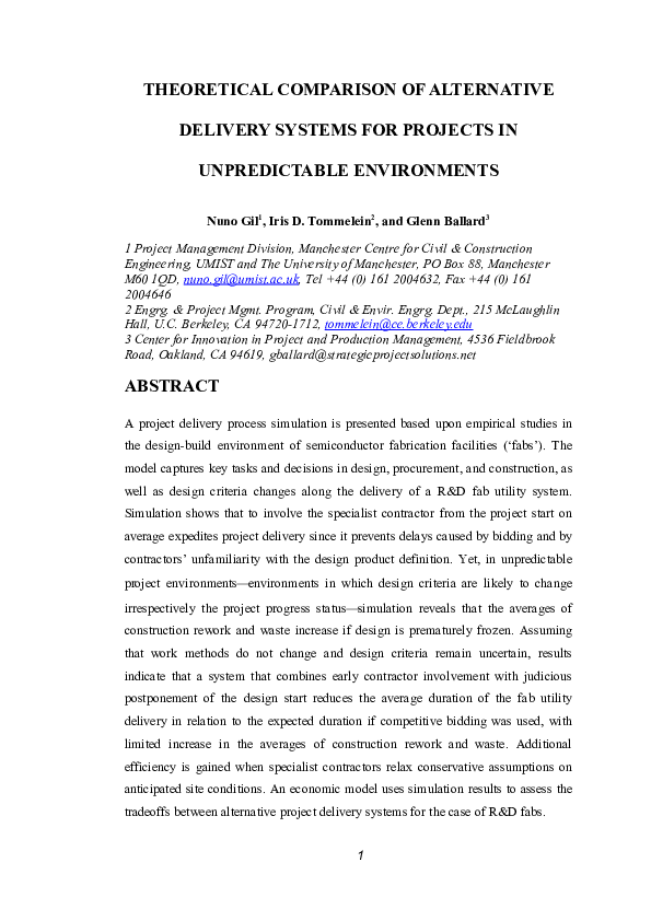 (DOC) Theoretical comparison of alternative delivery systems for ...
