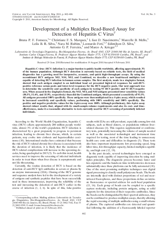 (PDF) Development of a Multiplex Bead-Based Assay for Detection of ...