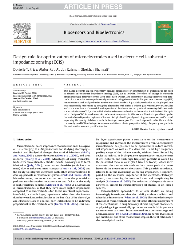 (PDF) Design rule for optimization of microelectrodes used in electric ...