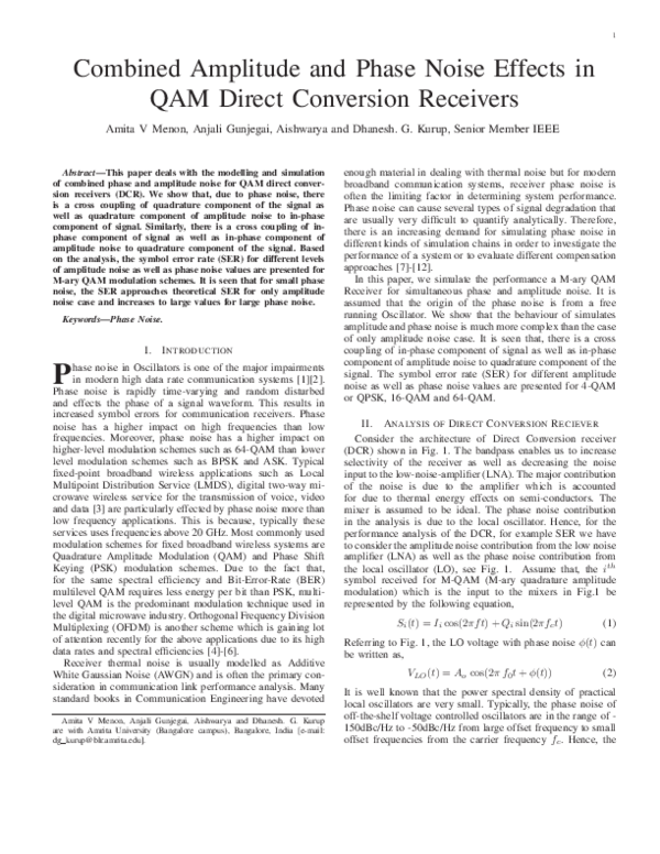 (PDF) Combined Amplitude and Phase Noise Effects in QAM Direct ...