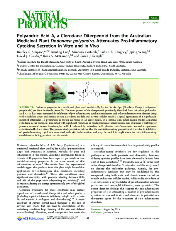 (PDF) Polyandric Acid A, a Clerodane Diterpenoid from the Australian ...