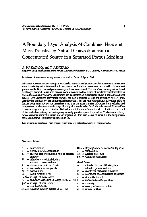 (PDF) A boundary layer analysis of combined heat and mass transfer by ...