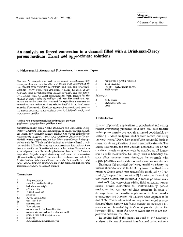 (PDF) An analysis on forced convection in a channel filled with a ...