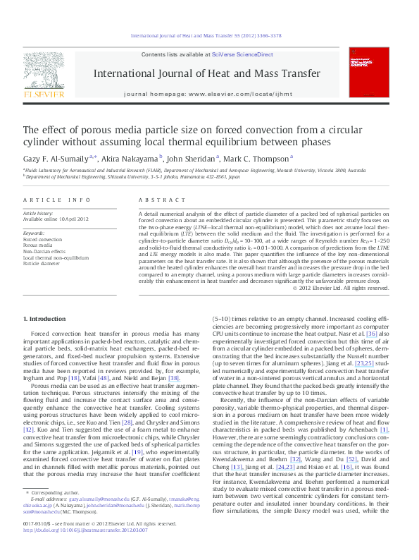 (PDF) The effect of porous media particle size on forced convection ...