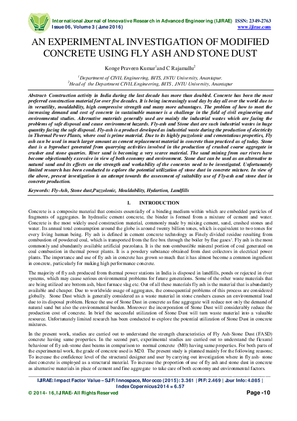 Use of fly ash in concrete pdf image