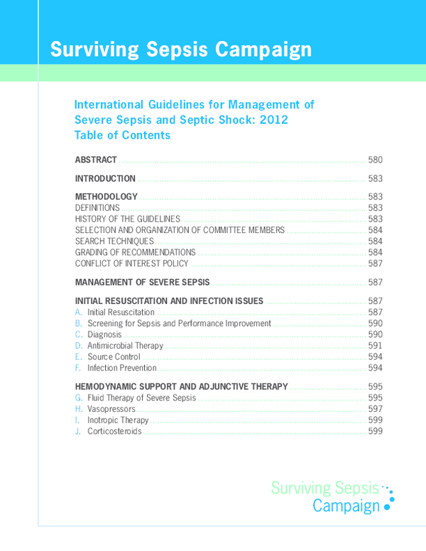 (PDF) International Guidelines for Management of Severe Sepsis and Septic