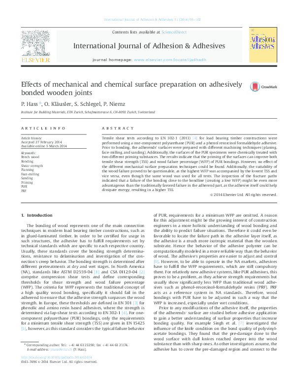 (PDF) Effects of mechanical and chemical surface preparation on ...