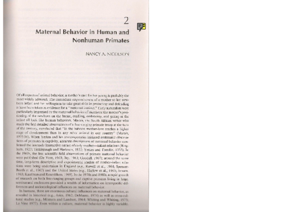 (PDF) Maternal behavior in human and nonhuman primates