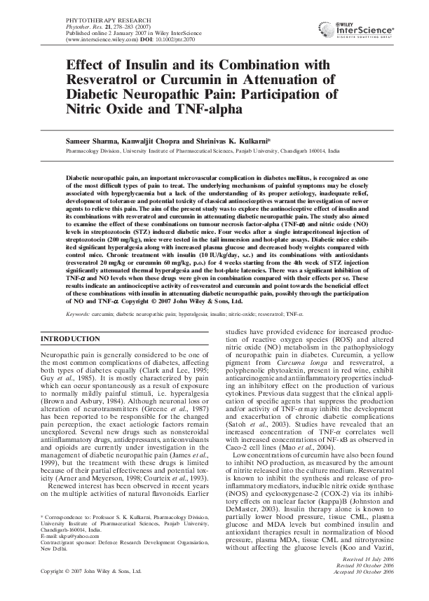 (PDF) Effect of insulin and its combination with resveratrol or ...