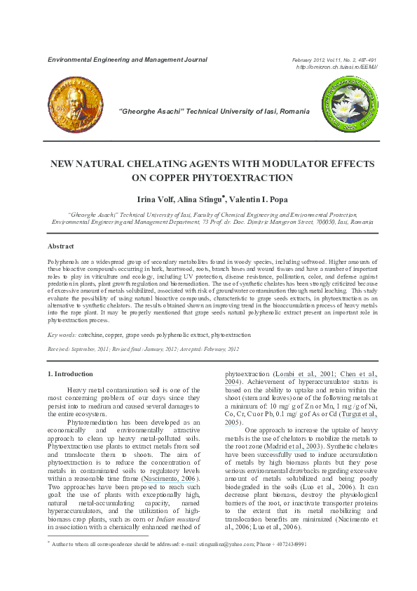 (PDF) New natural chelating agents with modulator effects on copper ...