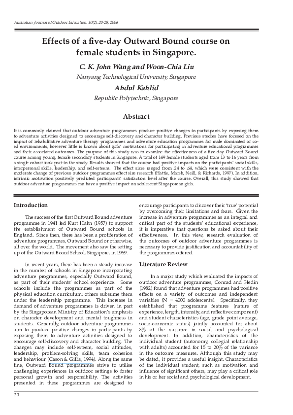 Outward bound essay image