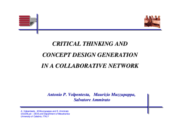 (PDF) Critical Thinking and Concept Design Generation in a ...