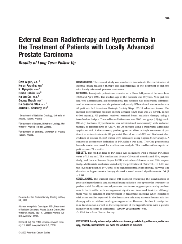 (PDF) External beam radiotherapy and hyperthermia in the treatment of ...