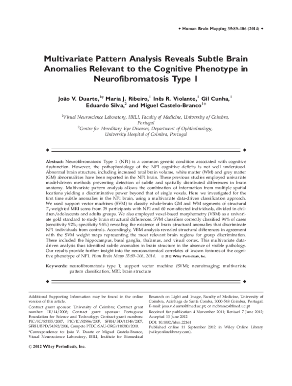 (PDF) Multivariate pattern analysis reveals subtle brain anomalies ...