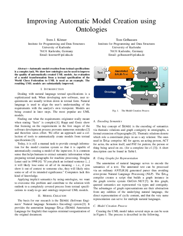 (PDF) Improving automatic model creation using ontologies