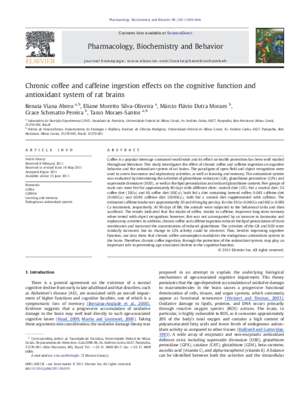 (PDF) Chronic coffee and caffeine ingestion effects on the cognitive ...