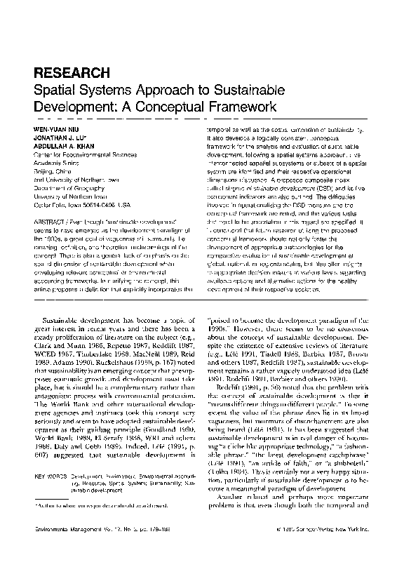 (PDF) Spatial systems approach to sustainable development: A conceptual ...