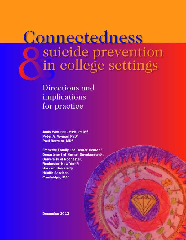 (PDF) Connectedness and suicide prevention in college settings ...