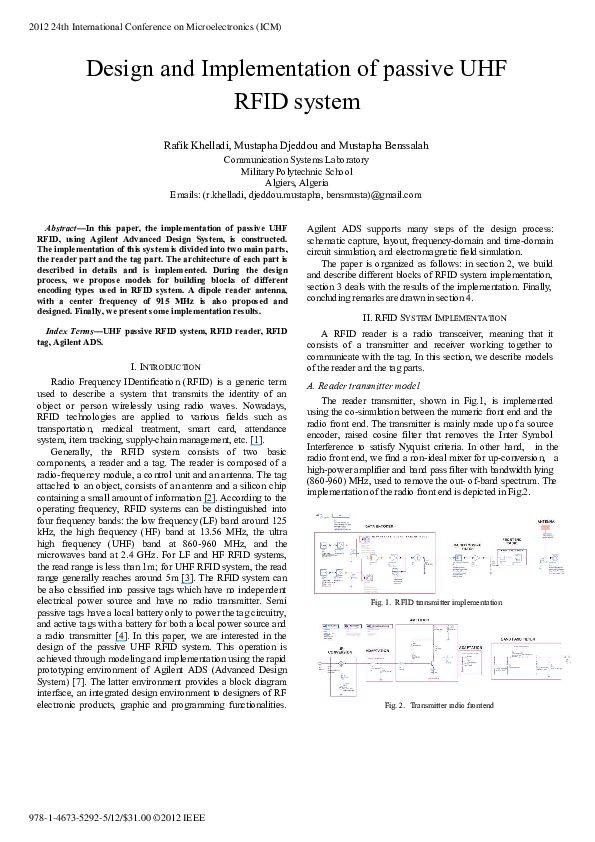 (PDF) Design and implementation of passive UHF RFID system