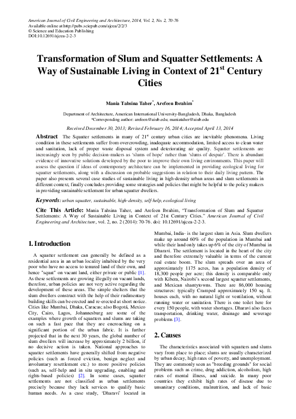 Squatter area essay 07 image